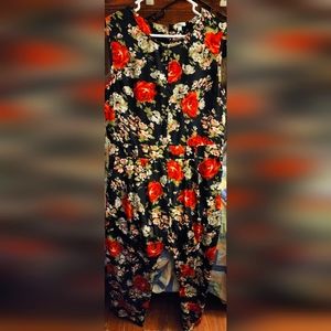 Pistachio womens large zip up one piece floral pant suit